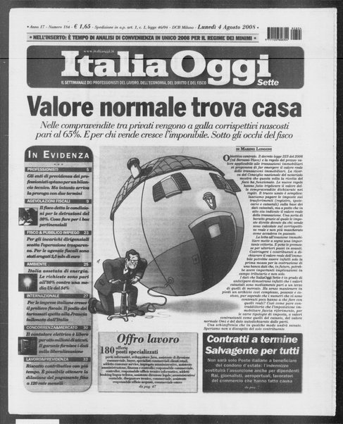 Italia oggi : quotidiano di economia finanza e politica